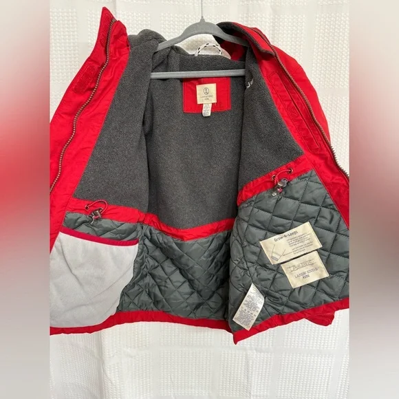 Lands' End Kids Red and Gray Fleece Jacket Squall - Picture 6 of 7